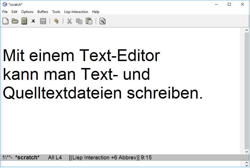 Mit einem Text-Editor kann man Text- und Quelltextdateien schreiben.
